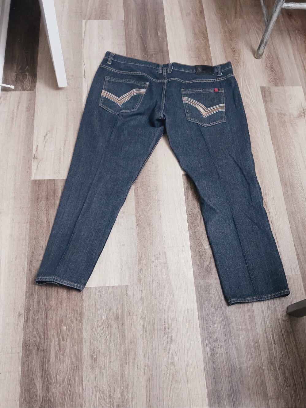 Mecca Y2K Vintage Men's Size 42/32 Dark Blue Straight-Leg Jeans